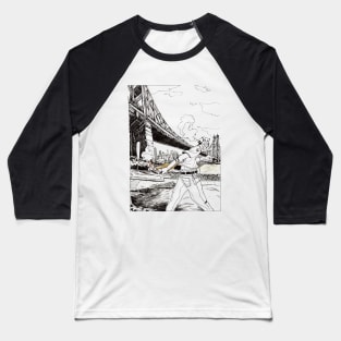 5 min in NY City - East River Bridge Baseball T-Shirt